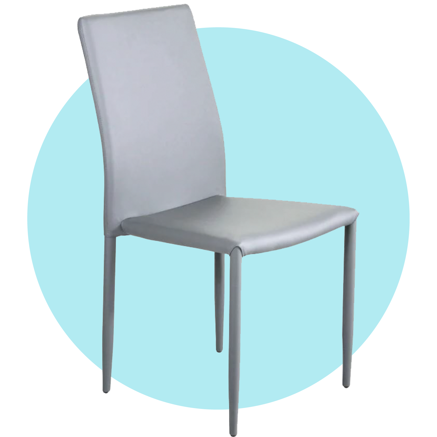 Set 4 sedie da interni imbottite in tessuto grigio scuro - Knos