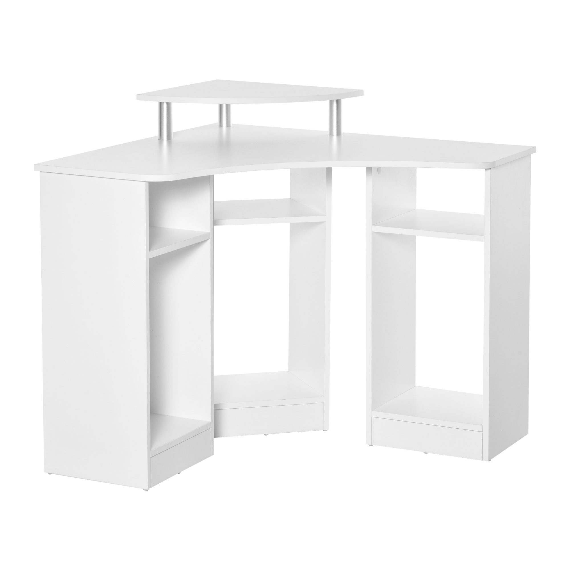 Habitdesign Stil Scrivania con cassetti, Melammina, Bianco Artico e Rovere Canadese, Medidas
