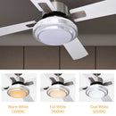 Ventilatore da Soffitto 4 Pale Legno con Lampada Luce LED e Telecomando 130 cm-3