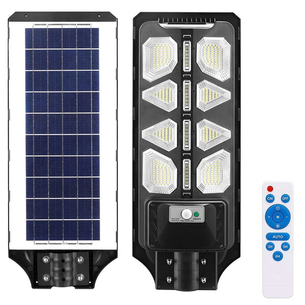 Lampione Stradale Faro LED 120W Solare Esterno Sensore Movimento Telecomando sconto