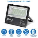 Faro LED 200W Pannello Solare Luce Esterno Alta Luminosita 2000 lm + Telecomando-2