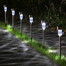 10 Lampade da Giardino ricarica solare Paletti Solari Moderni LED Luce Bianca-2