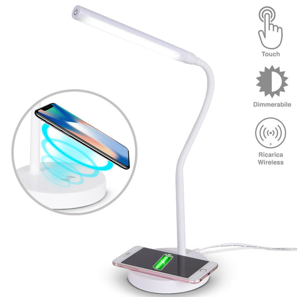 Lampada Scrivania Touch con Caricatore QI Wireless Charger Luce LED Dimmerabile prezzo