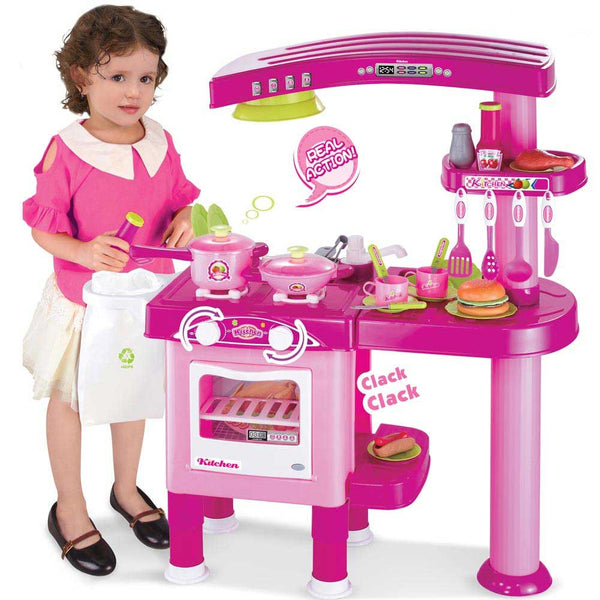 Cucina Per Bambine Giocattolo 69 Accessori Con Stoviglie Luci Suoni Altezza 80cm prezzo