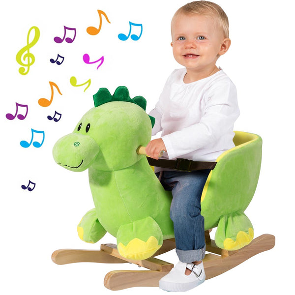 sconto Dinosauro a Dondolo Cavalcabile Peluche Giocattolo Bambini con Effetti Sonori