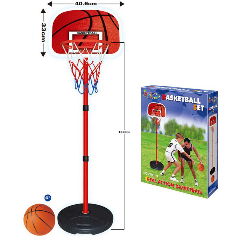 Basket Canestro Piantana Per Bambini Altezza Regolabile Fino 150 Cm Con Pallone-2