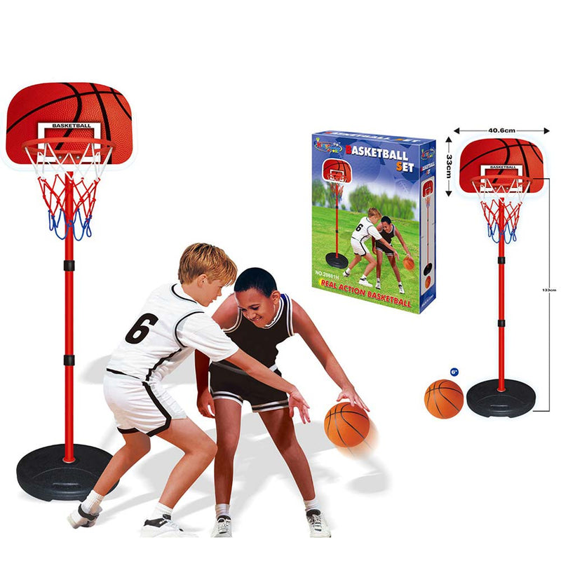 Basket Canestro Piantana Per Bambini Altezza Regolabile Fino 150 Cm Con Pallone-3