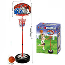 Basket Canestro Piantana Per Bambini Altezza Regolabile Fino 120cm Con Pallone-5