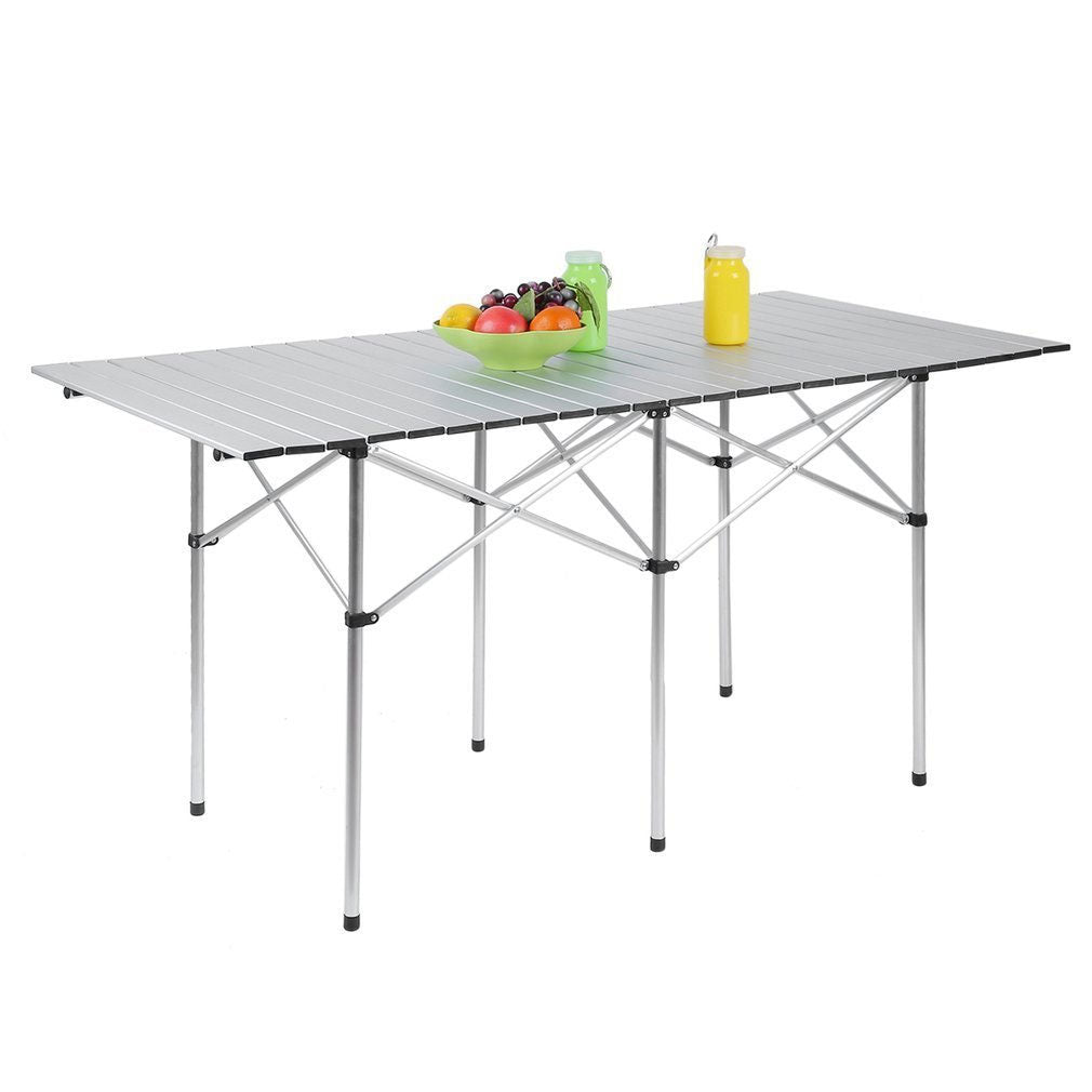 Tavolo Pieghevole SK Store 120 Cm – Altezza Regolabile 55/62/70 Cm – Leggero In Alluminio – Perfetto Per Campeggio, Picnic E Giardino