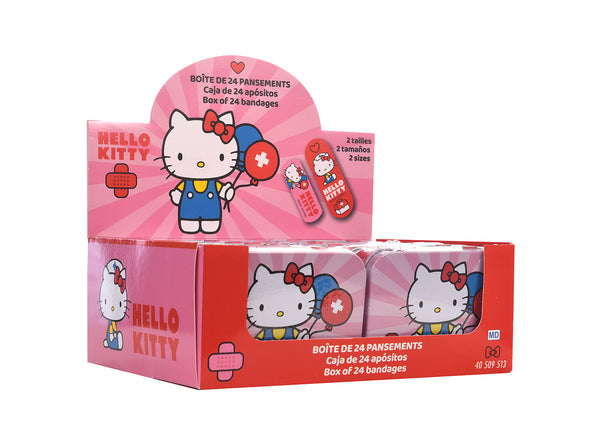 Set 12 Box Hello Kitty per Bambini con 24 Cerotti Ciascuno 2 Misure in Metallo prezzo