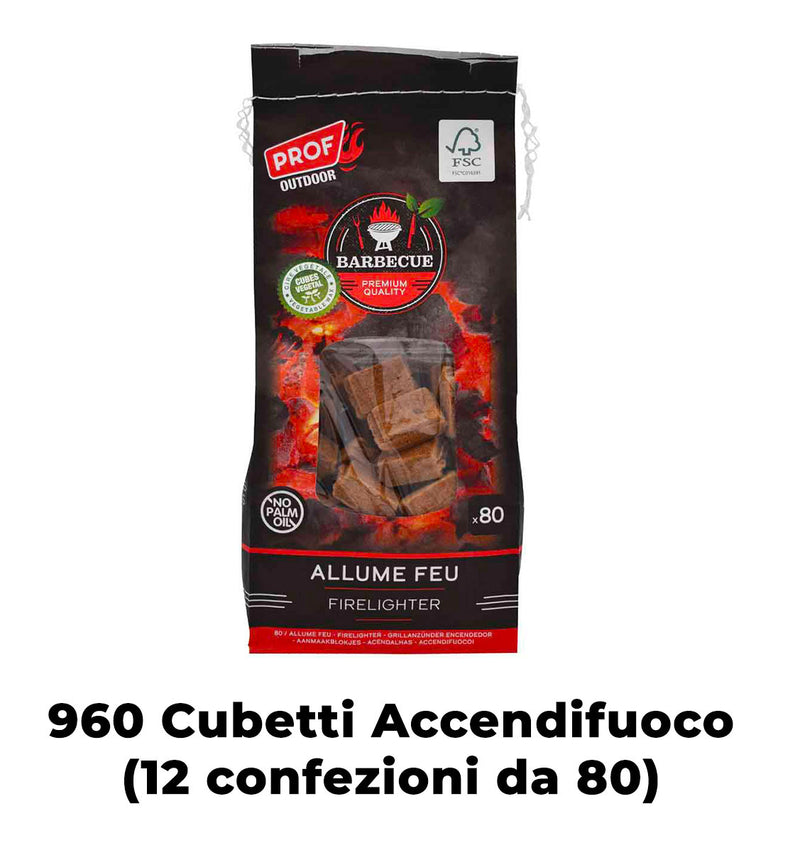 Accendifuoco Eco a Cubetti 960pz in 12 Buste per Accensione Barbecue-2