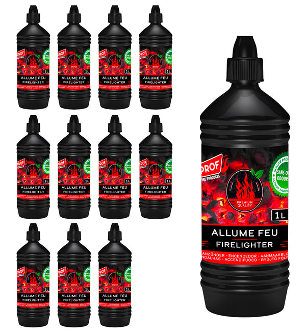 Accendifuoco Liquido 12 Bottiglie da 1 Litro per Barbecue Inodore-1