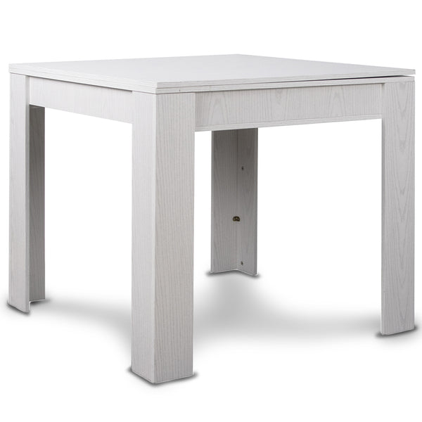 Tavolo da Pranzo Quadrato Allungabile 90x90 in Legno Bianco con Apertura a Libro prezzo