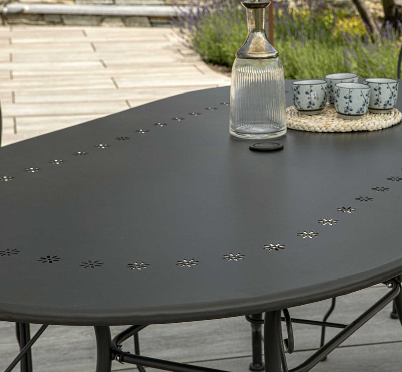 Tavolo da Giardino 160x90xh72 cm in Metallo New Old Antracite-2