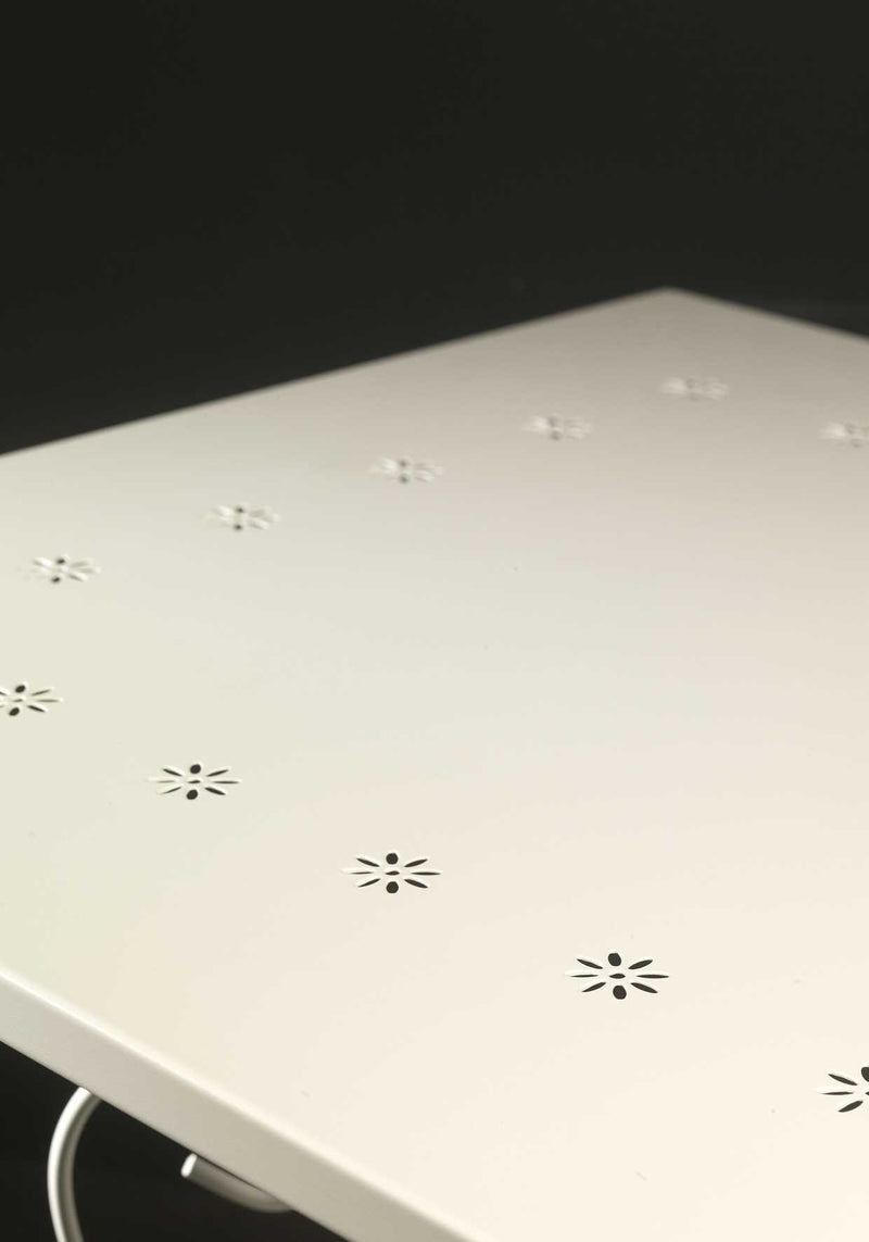 Tavolo da Giardino 70x70xh72 cm in Metallo New Old Bianco-2