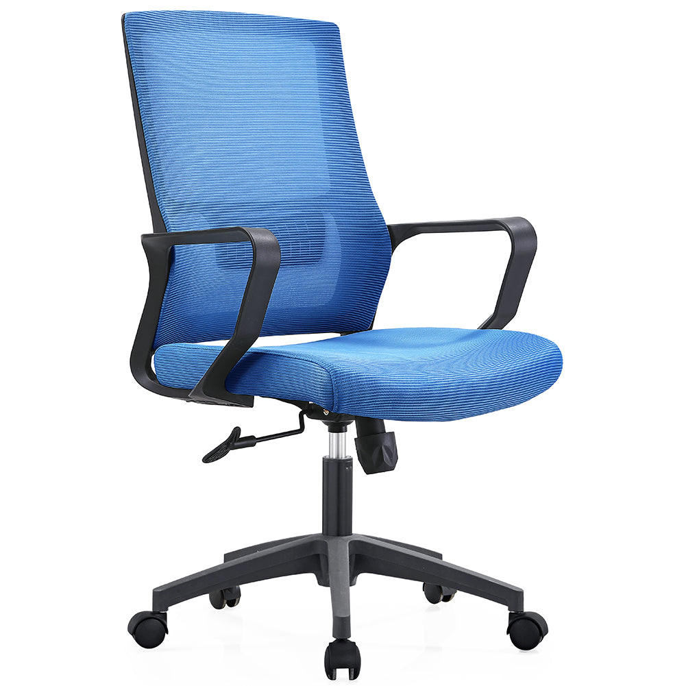 Sedia Da Scrivania Girevole FurnitureR, Regolabile In Altezza, Azzurro, Senza Braccioli, Per Studio E Camera Da Letto - 3