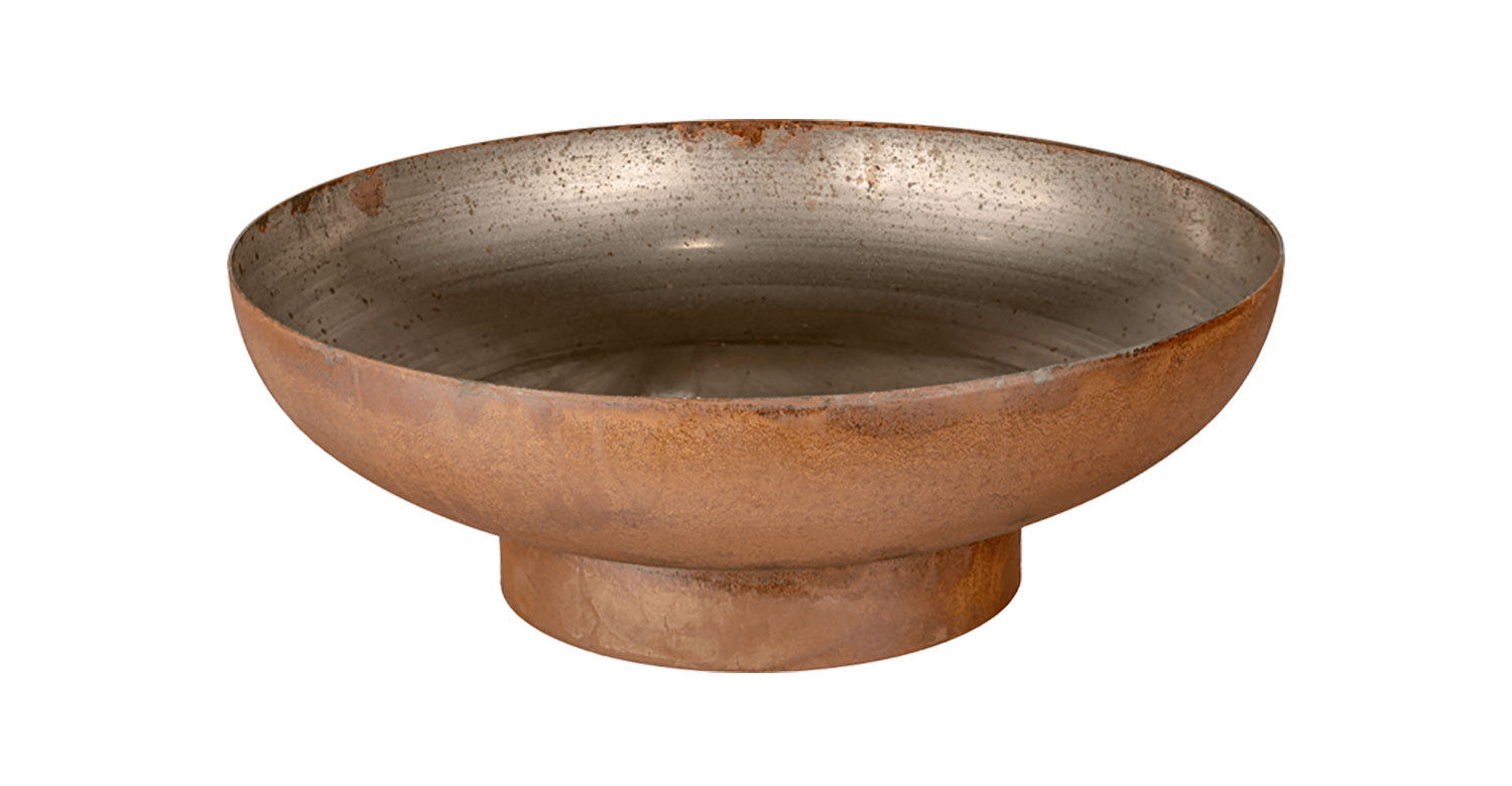 Braciere Shanghai In Lamiera D'Acciaio 50 Cm – Ruggine, Con Colonna Da 80 Cm Per Giardino - 4