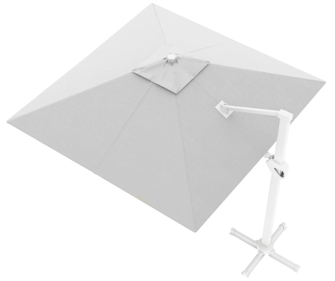 Ombrellone Da Giardino Decentrato 3x3m In Alluminio E Poliestere Suitset Bianco 18416