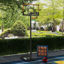 Canestro Basket a 6 Altezze Regolabili Base Riempibile in PE Acciaio e Poliestere Nero-2
