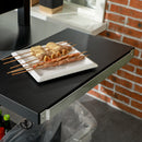 Carrello Barbecue con Tavolino Pieghevole 125x65x84 cm in Acciaio Inox Nero-9