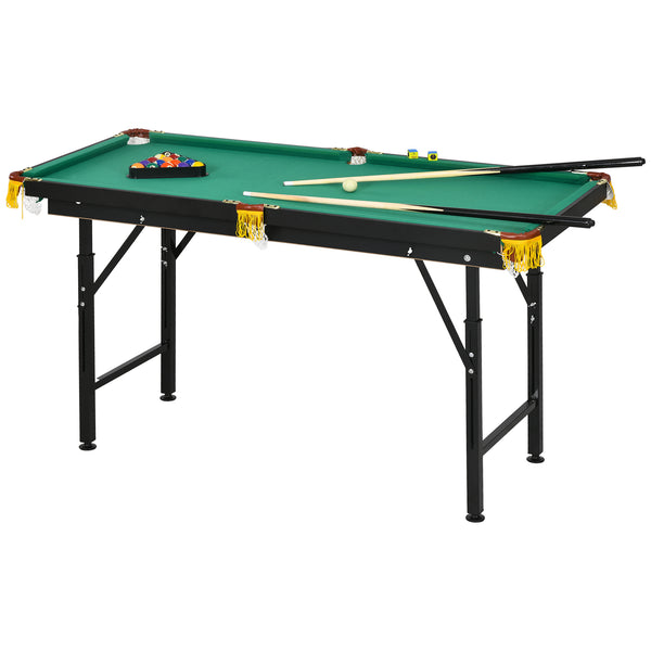 Tavolo da Biliardo ad Altezza Regolabile con Accessori 140x60x55-75 cm in MDF e Acciaio Verde online