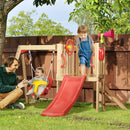 Set con Scivolo e Altalena da Giardino per Bambini 170x200x118 cm in Legno e Plastica Rosso-2