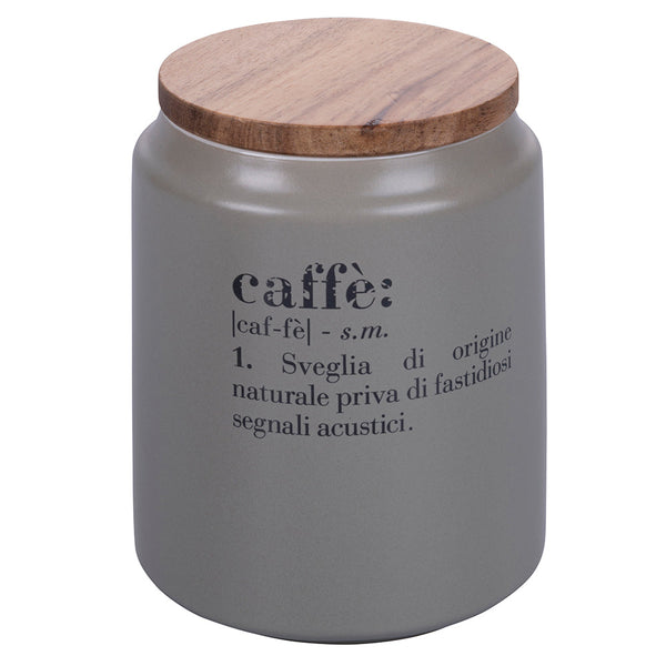 Barattolo Caffè con coperchio bamboo 800 ml in Gres VdE Tivoli 1996 Grigio prezzo