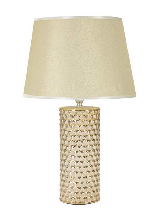 Lampada da Tavolo Glam Gold 30x47,5x30 cm in Ceramica Bianco/Oro acquista