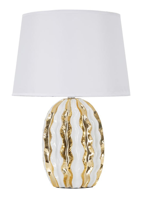 Lampada da Tavolo Glam Stary 33x48x33 cm in Ceramica Bianco/Oro acquista
