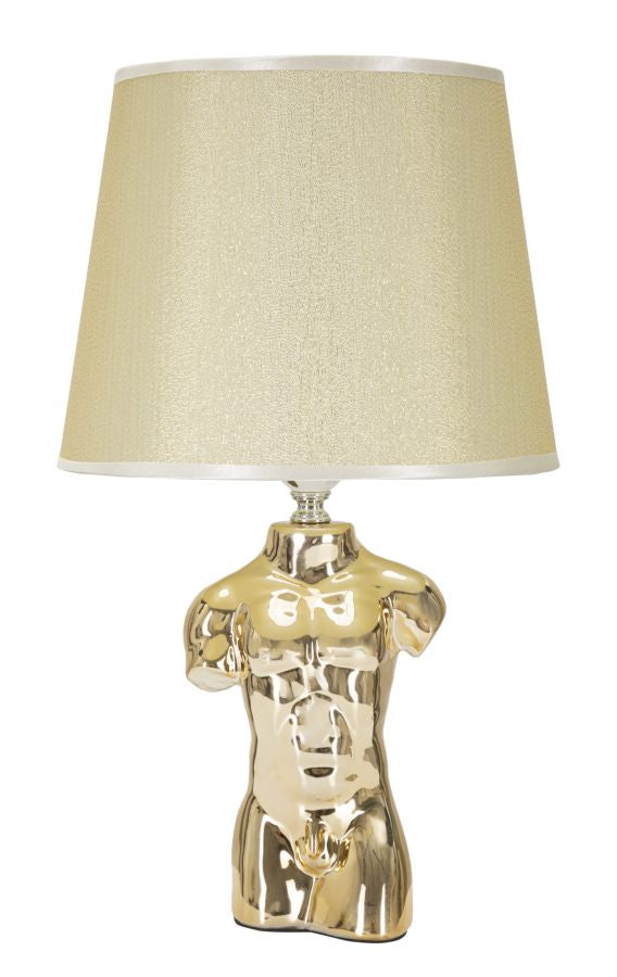 sconto Lampada da Comodino Glam Man 25x42,5x25 cm in Ceramica Oro
