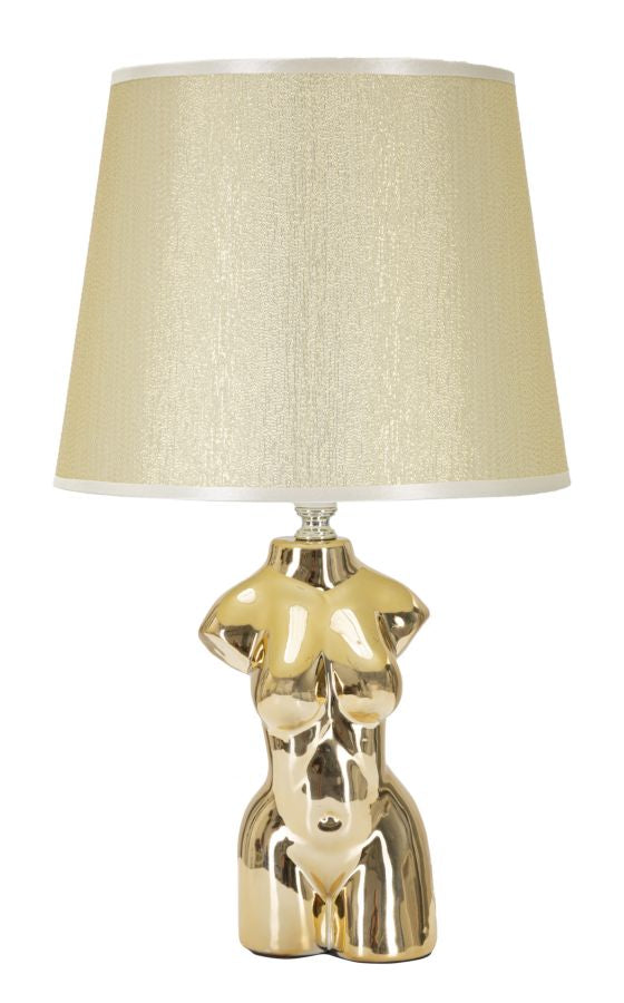 online Lampada da Comodino Glam Woman 25x42,5x25 cm in Ceramica Oro