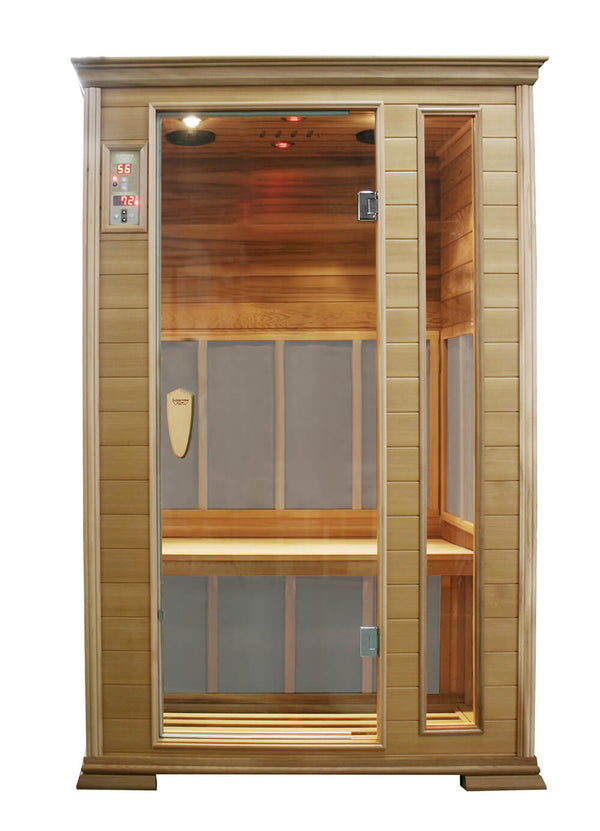 Sauna Finlandese ad Infrarossi 2 posti 125x105 cm in Legno di Cedro Canadese H188 Vorich Gold acquista