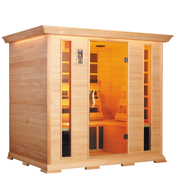 sconto Sauna Finlandese ad Infrarossi 3-4 Posti 210x160 cm in Legno di Cedro H195 Vorich Luxury