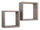 Set 2 Mensole Cubo da Parete Quadrato in Fibra di Legno Ginevra Rovere Moka