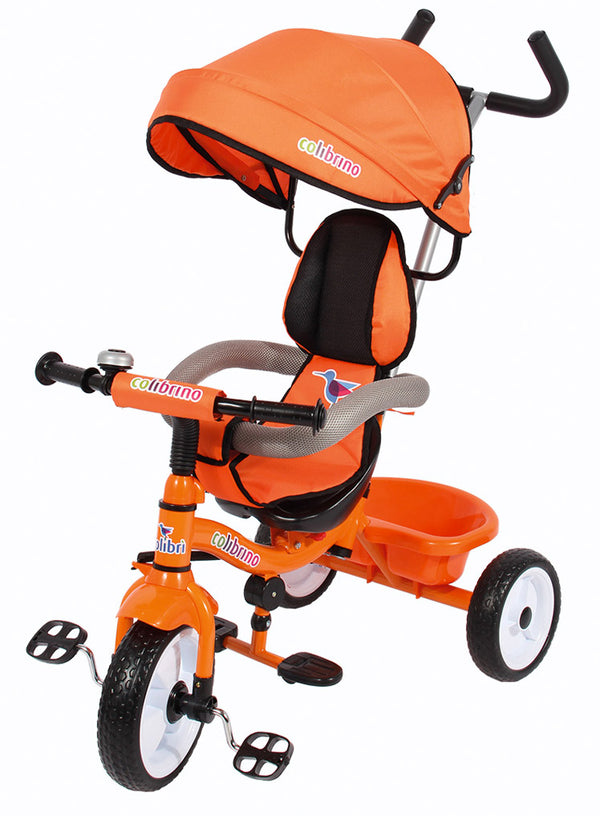 Triciclo a Spinta Seggiolino Reversibile per Bambini Miller Colibrino Arancione prezzo