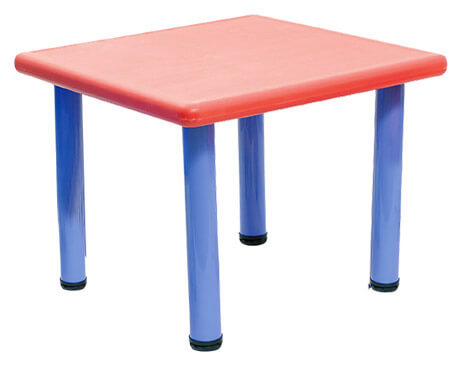 Tavolo Quadrato per Bambini 62x62x52 cm in Plastica Miller Rosso sconto