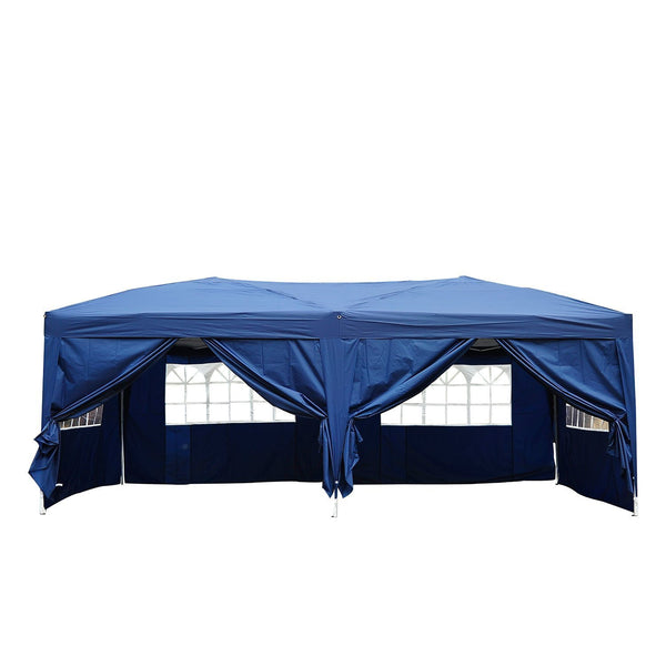 Tendostruttura 6x3x2.55m in Polietilene Pieghevole 6 Pannelli Laterali Blu prezzo