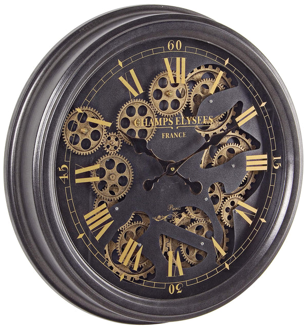 Orologio da Parete Ø52,5x8,7 cm in Acciaio e Vetro Engrenage acquista