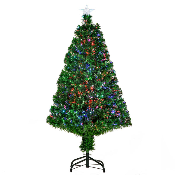 acquista Albero di Natale Artificiale 120 cm 130 Rami in Fibra Ottica e PVC e 16 luci LED