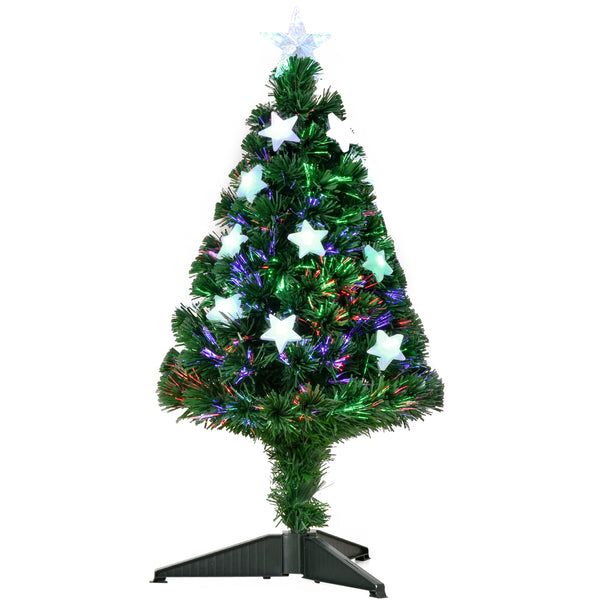 Albero di Natale Artificiale 90 cm 90 Rami in PVC e Fibra Ottica con 12 LED acquista