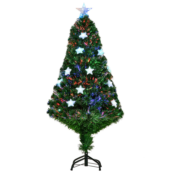 Albero di Natale Artificiale 120 cm in Fibra Ottica con 16 LED a Forma di Stella prezzo