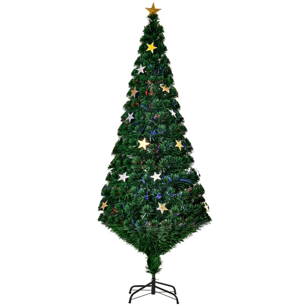 sconto Albero di Natale Artificiale 180 cm 27 LED a Forma di Stella Abete