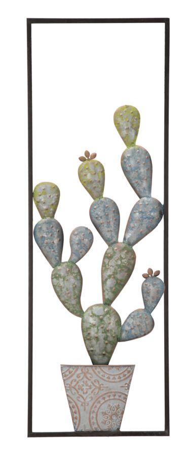 Pannello Cactus-Frame 31x2,5x90 cm in Ferro Verde e Azzurro online