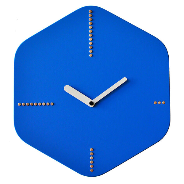 Orologio da Parete Esagonale 34,5X38Cm Pirondini Italia Hexagon Blu acquista