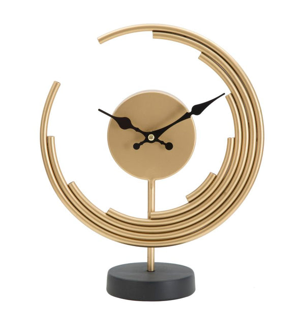 Orologio da Tavolo Moon 25x10x30 cm in Ferro Oro e Nero prezzo