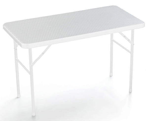 Tavolo Pieghevole da Giardino 122x60x72 cm in Ferro Taddei Plastik Bianco sconto