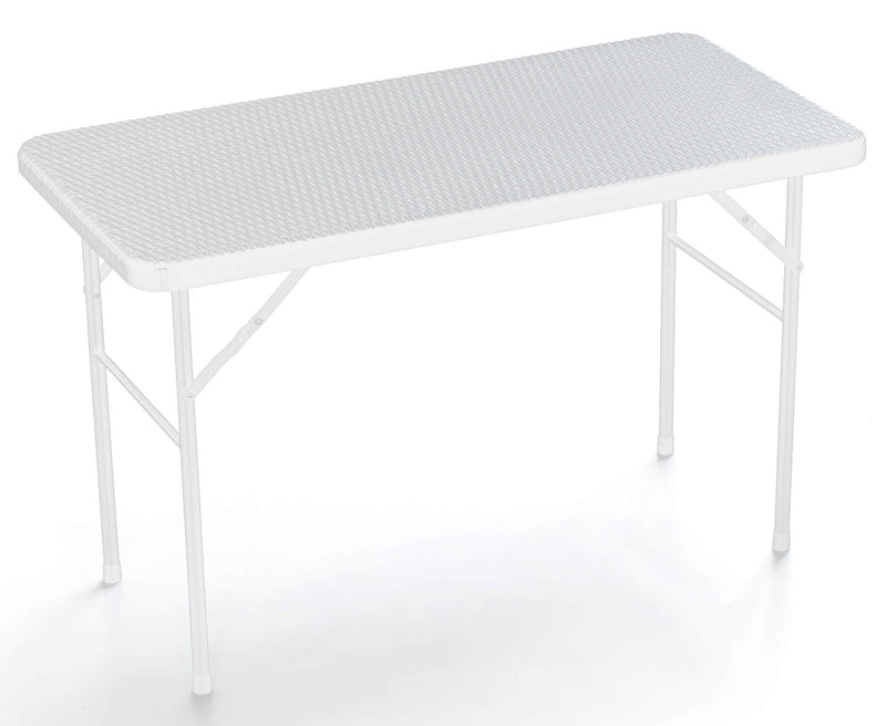 Tavolo Pieghevole da Giardino 122x60x72 cm in Ferro Taddei Plastik Bianco-1