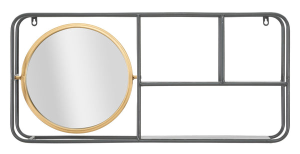 prezzo Specchio Circle con Mensole Industry 74,5x12x35 cm in Ferro