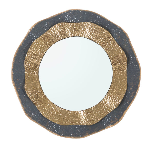 Specchio da Muro Shai Dark Ø65,5x5 cm in Ferro e MDF Multicolor online