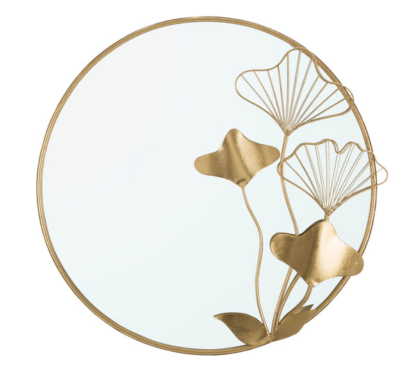 Specchio With Flower 75x3,5x72 cm in Ferro e MDF Oro sconto